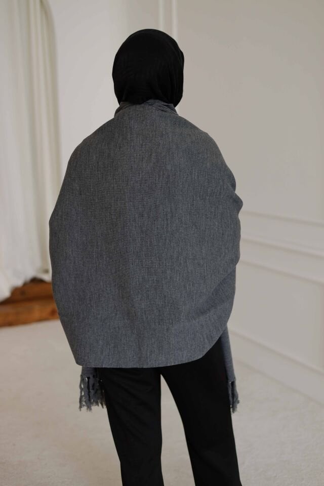 Triko Şal Panço Antrasit