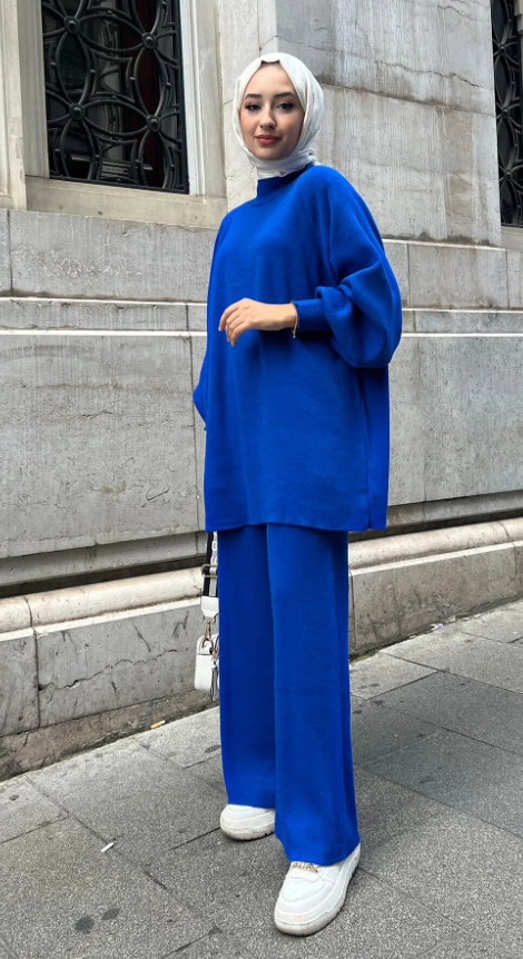 Balon Kol Triko Takım Saks