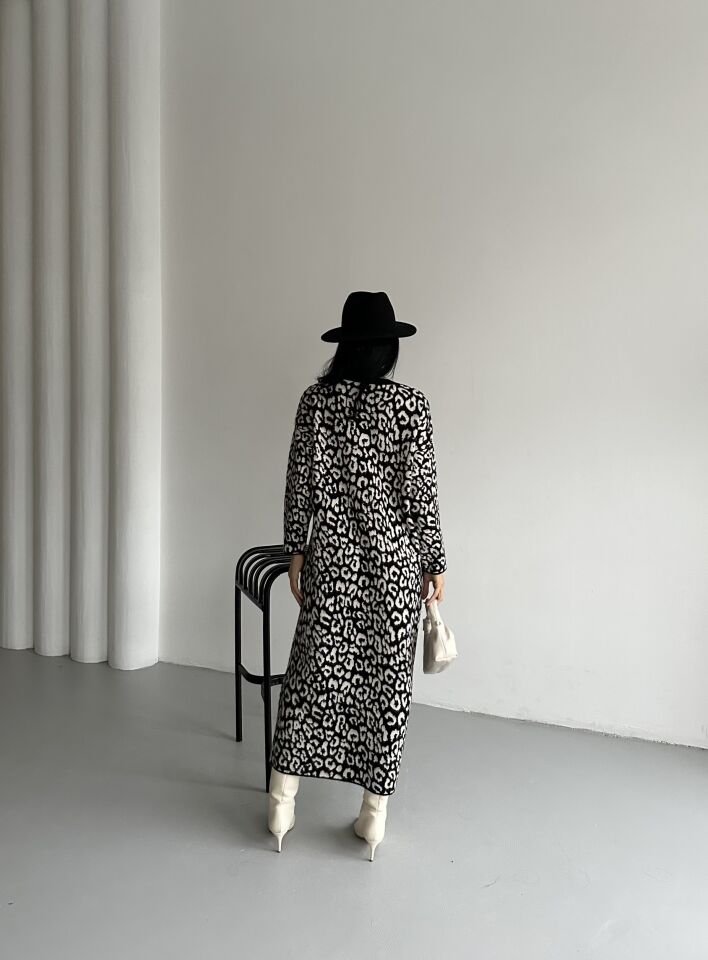 Leopar Desenli Elbise