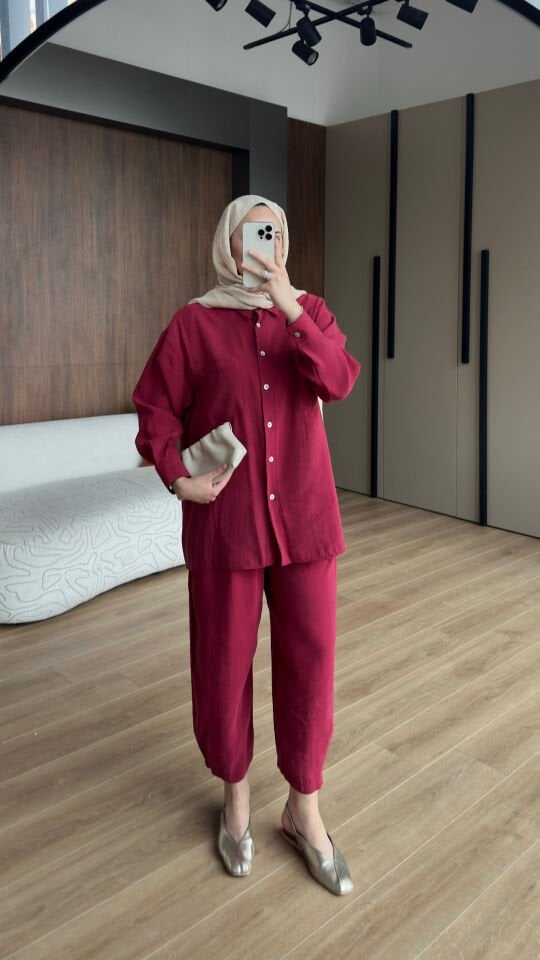 Sedef Düğmeli Takım