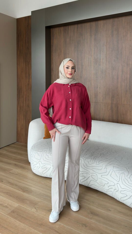 İspanyol Paça Pantolon 2 - Bej