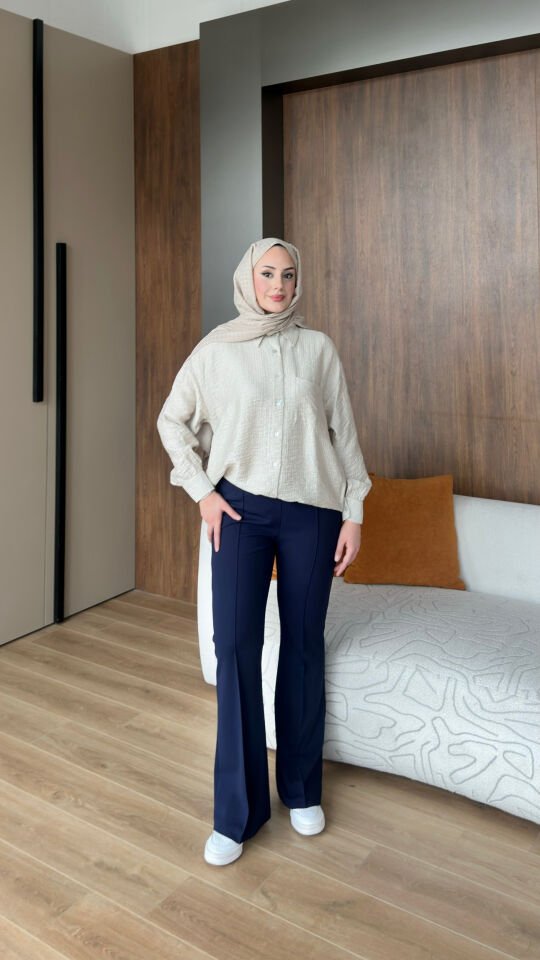 İspanyol Paça Pantolon 2 - Lacivert